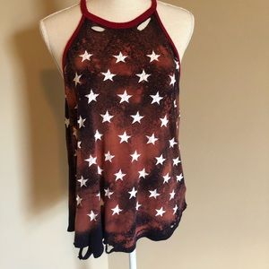 Hand distressed American Rebel tank top szL